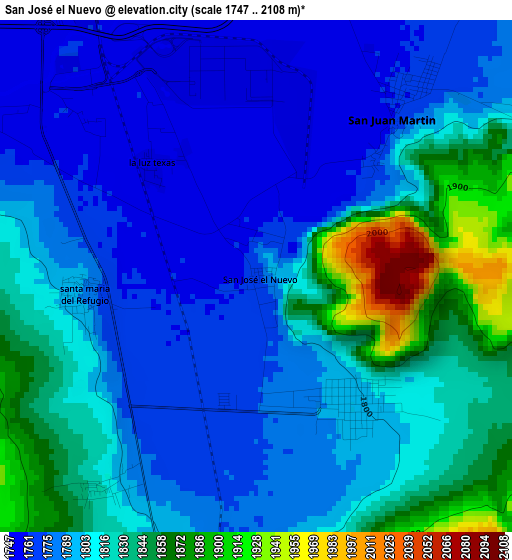 San José el Nuevo elevation map