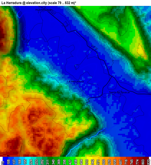 La Herradura elevation map