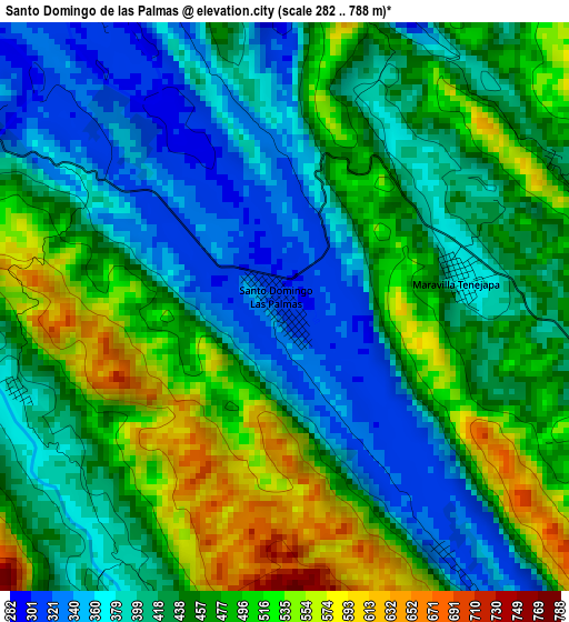 Santo Domingo de las Palmas elevation map