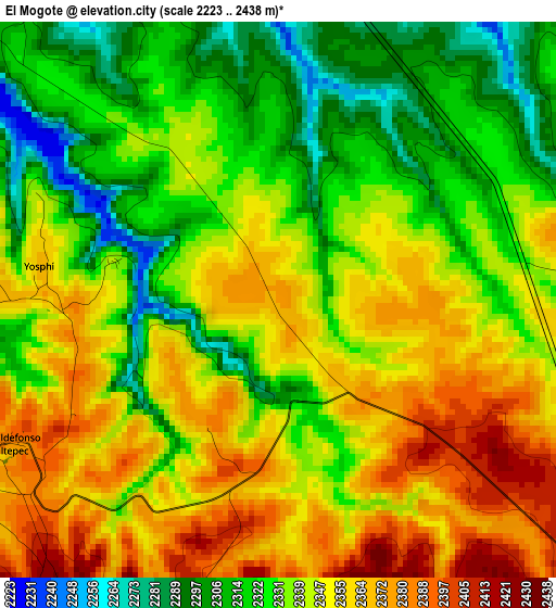 El Mogote elevation map