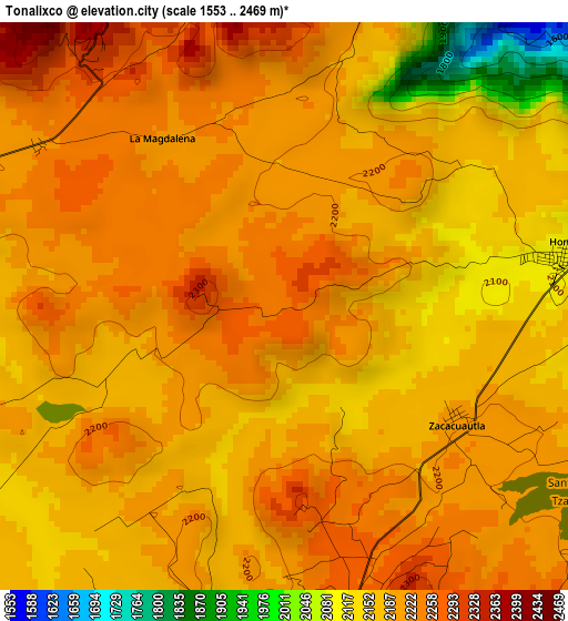 Tonalixco elevation map