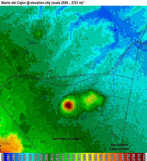 Barrio del Cajón elevation map