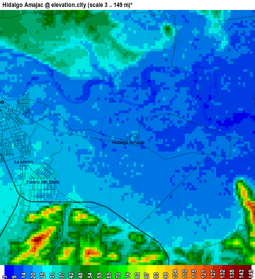 Hidalgo Amajac elevation map