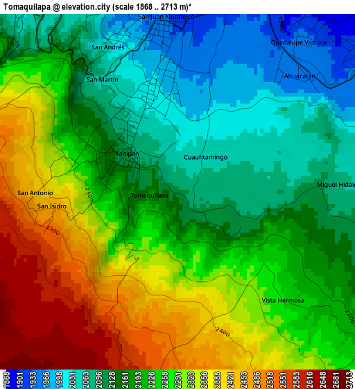 Tomaquilapa elevation map