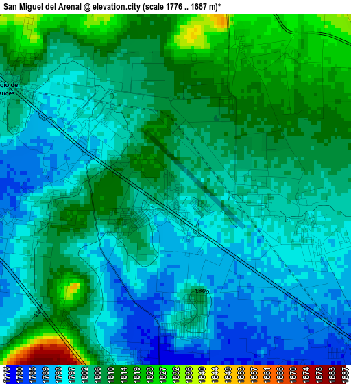 San Miguel del Arenal elevation map