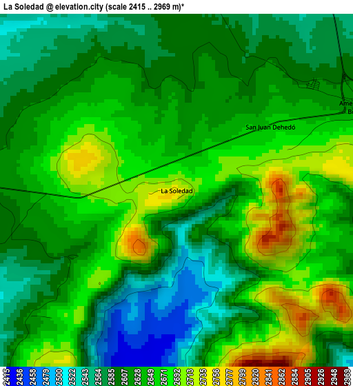 La Soledad elevation map