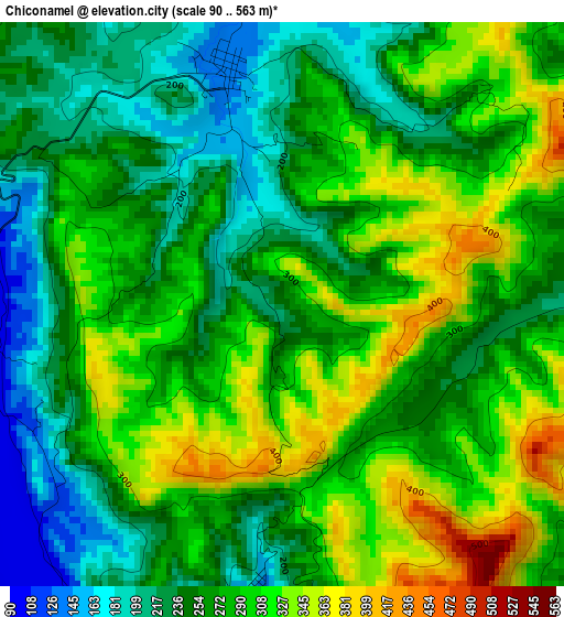 Chiconamel elevation map