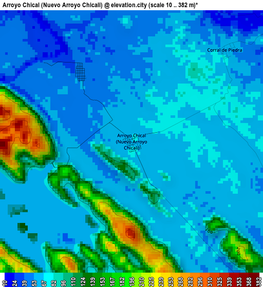 Arroyo Chical (Nuevo Arroyo Chicali) elevation map