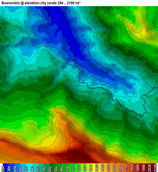 Buenavista elevation map