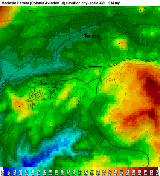 Maclovio Herrera (Colonia Aviación) elevation map