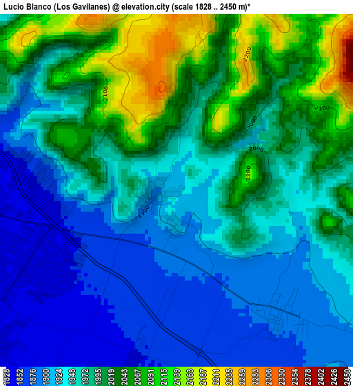 Lucio Blanco (Los Gavilanes) elevation map