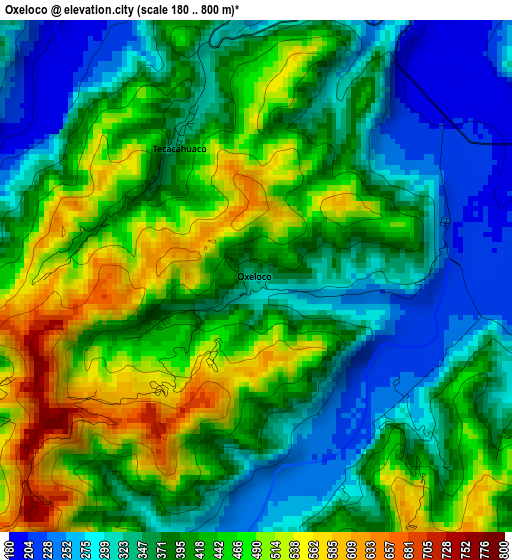 Oxeloco elevation map