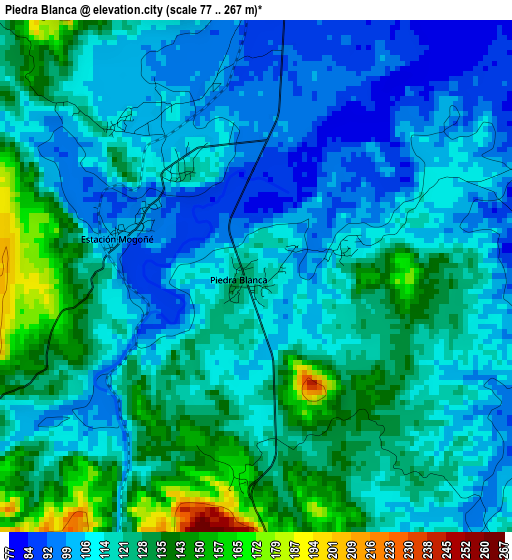 Piedra Blanca elevation map