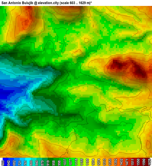 San Antonio Bulujib elevation map