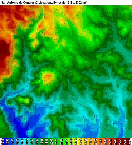 San Antonio de Corrales elevation map