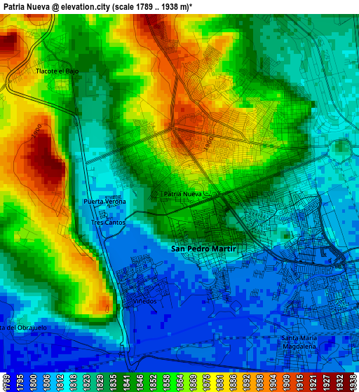 Patria Nueva elevation map