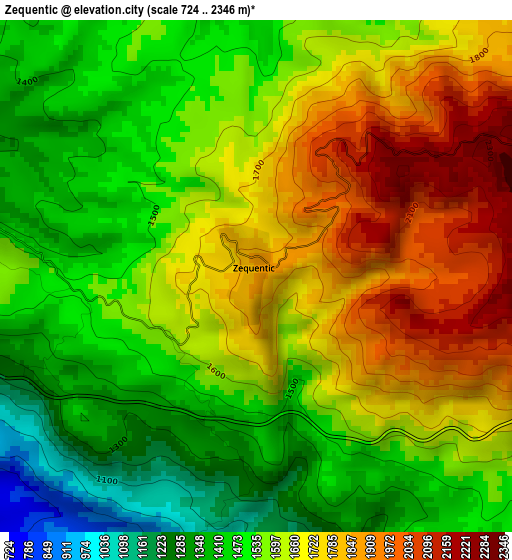 Zequentic elevation map