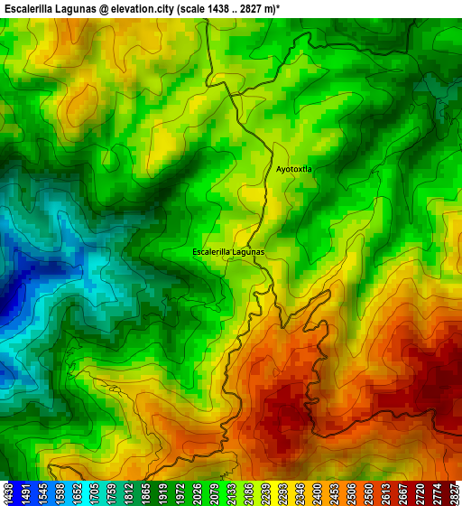 Escalerilla Lagunas elevation map