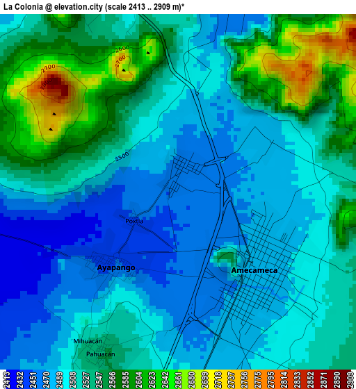 La Colonia elevation map