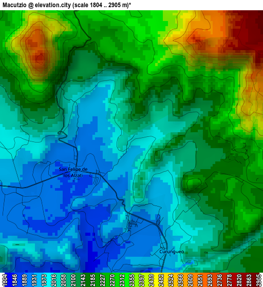 Macutzio elevation map
