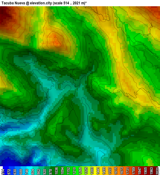 Tacuba Nueva elevation map