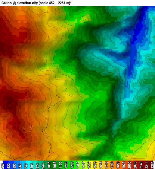 Cálido elevation map