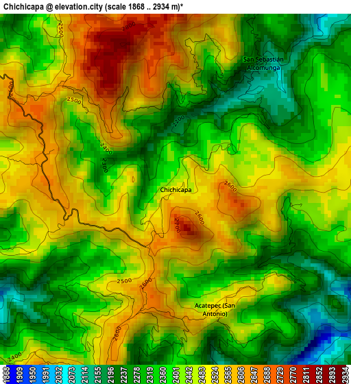 Chichicapa elevation map