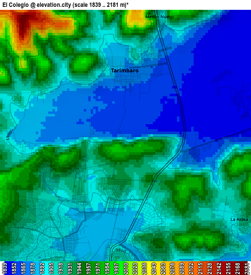 El Colegio elevation map