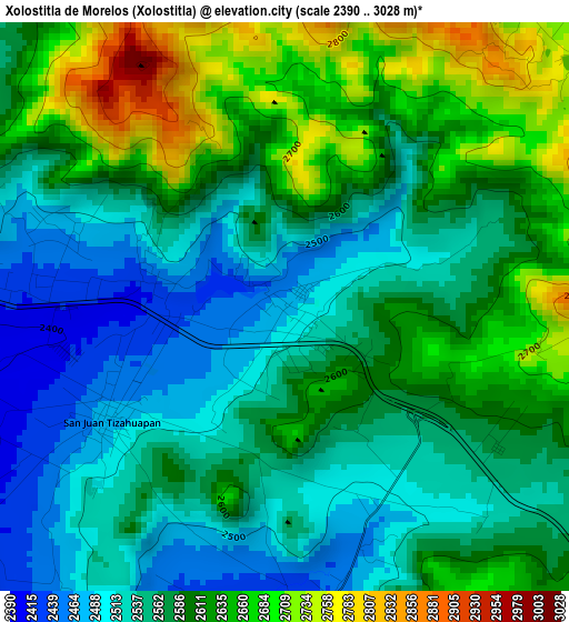 Xolostitla de Morelos (Xolostitla) elevation map