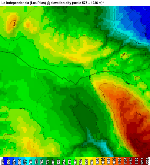 La Independencia (Las Pilas) elevation map