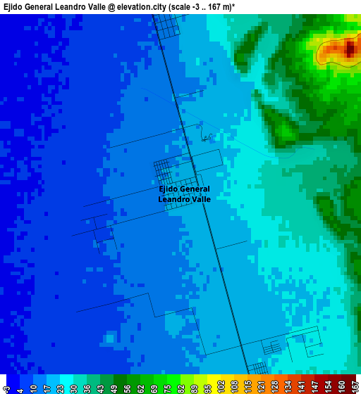 Ejido General Leandro Valle elevation map