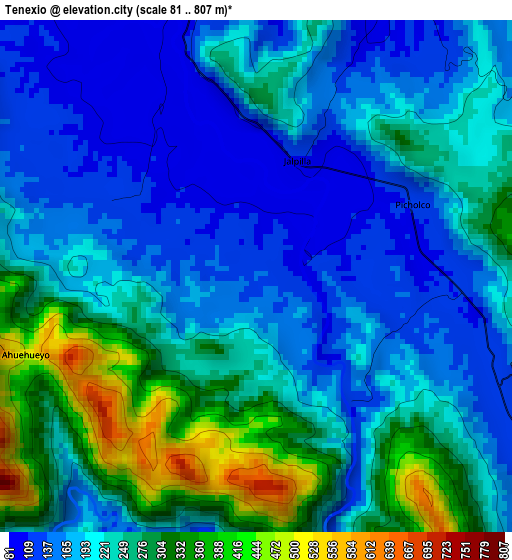 Tenexio elevation map