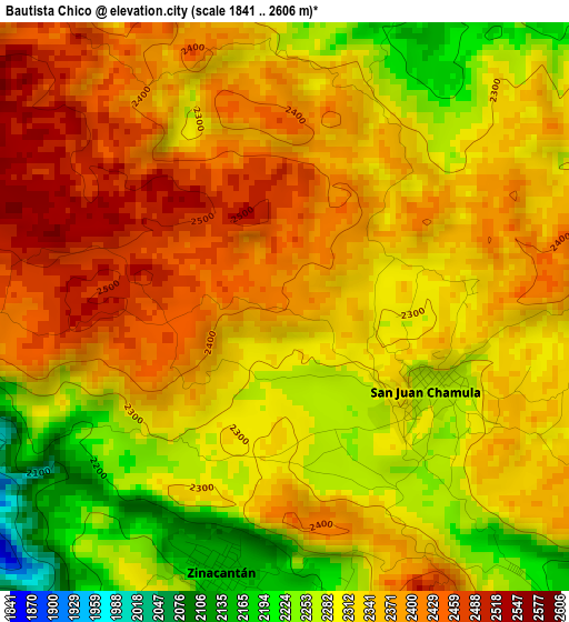 Bautista Chico elevation map