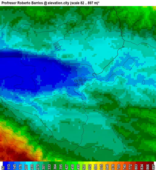 Profresor Roberto Barrios elevation map