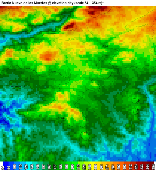 Barrio Nuevo de los Muertos elevation map