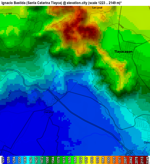 Ignacio Bastida (Santa Catarina Tlayca) elevation map