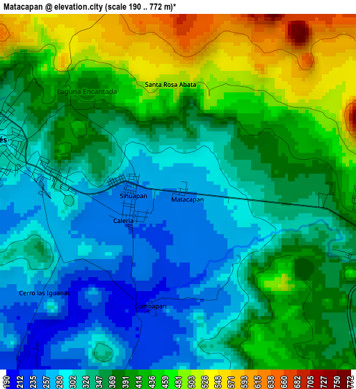 Matacapan elevation map