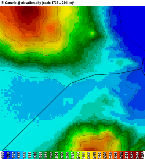 El Canario elevation map