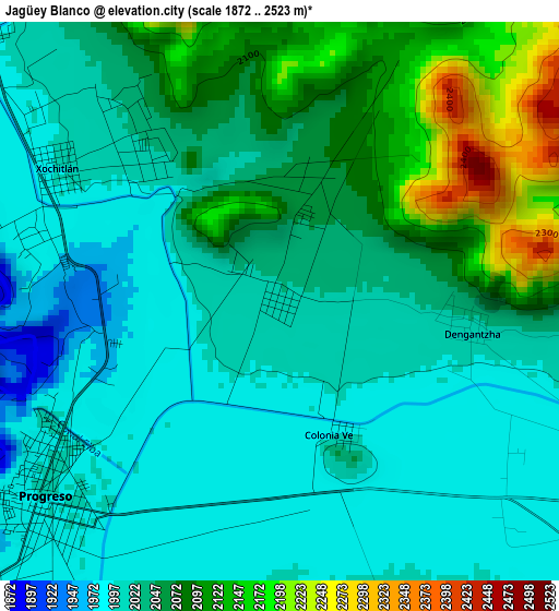 Jagüey Blanco elevation map