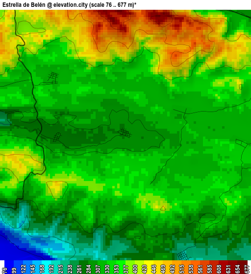 Estrella de Belén elevation map