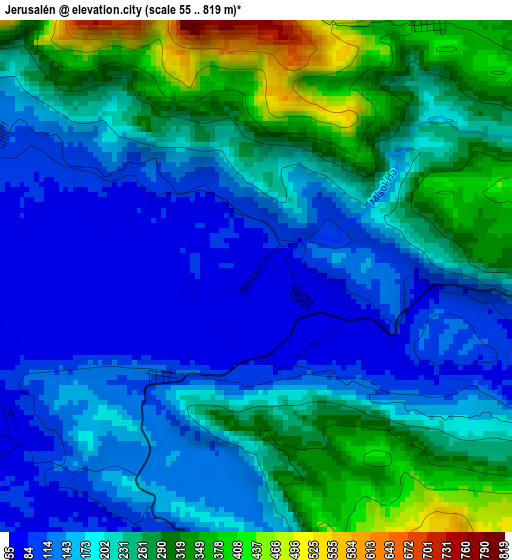 Jerusalén elevation map