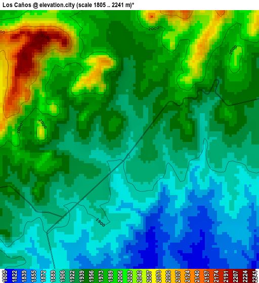 Los Caños elevation map