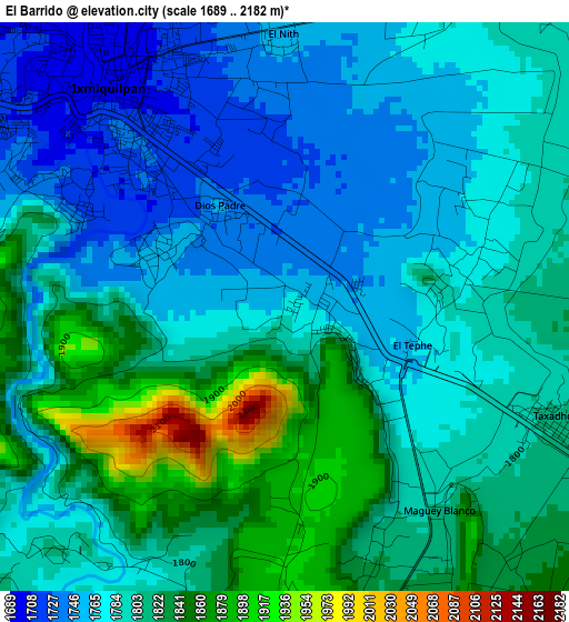 El Barrido elevation map