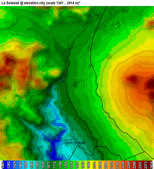 La Soledad elevation map