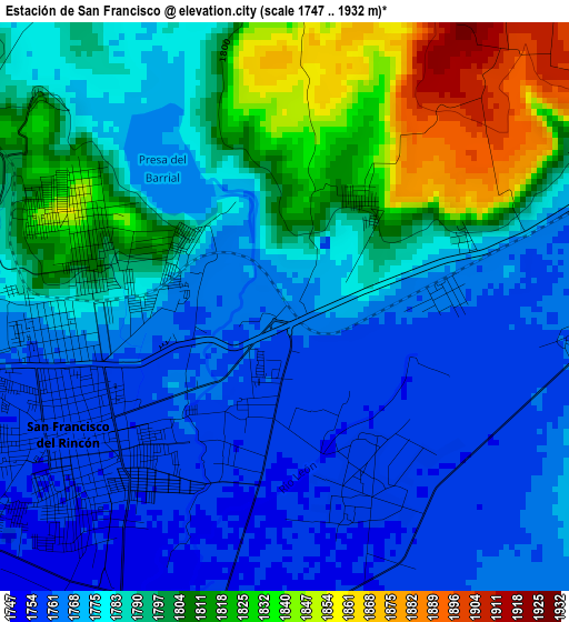 Estación de San Francisco elevation map