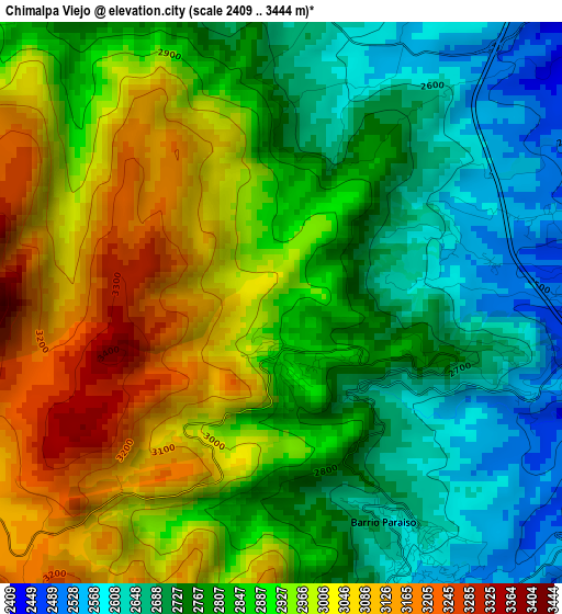 Chimalpa Viejo elevation map