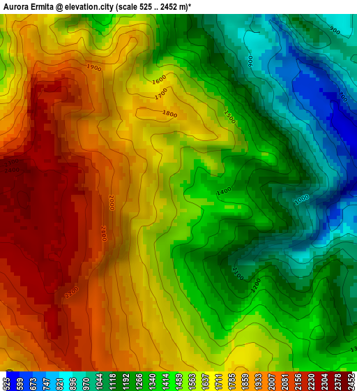 Aurora Ermita elevation map