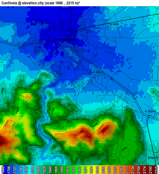 Cantinela elevation map