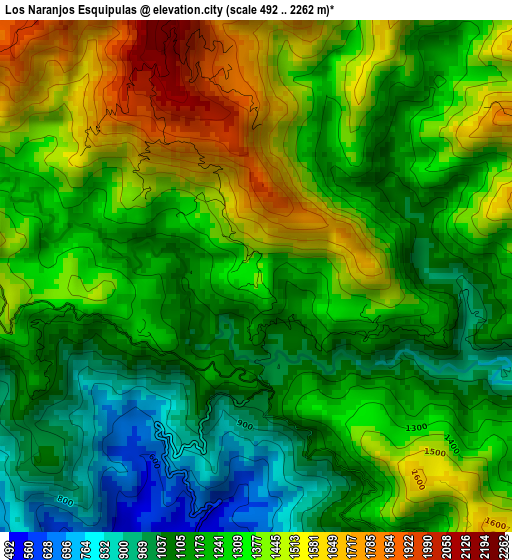 Los Naranjos Esquipulas elevation map