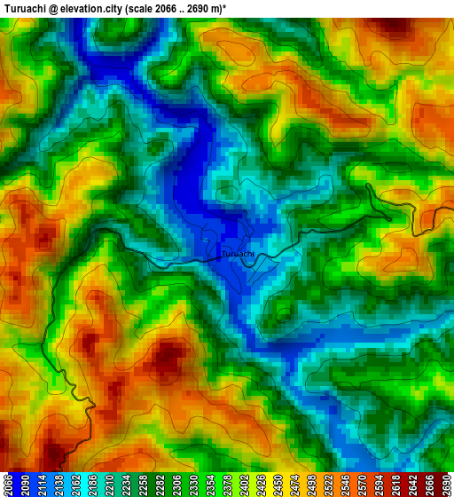 Turuachi elevation map